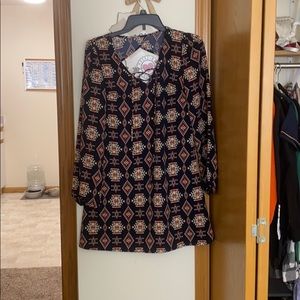 Long sleeve pattern dress